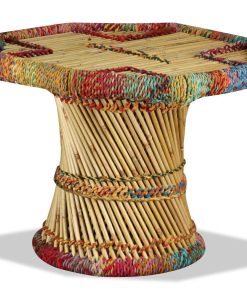 Stolić za kavu od bambusa s chindi detaljima višebojni
