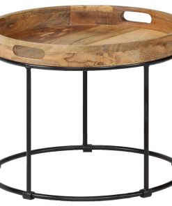 Stolić za kavu od masivnog drva manga i čelika 50 x 40 cm