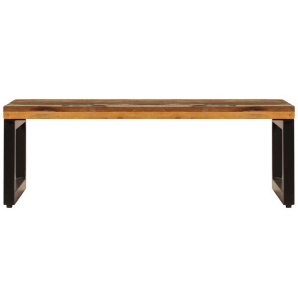 Stolić za kavu od obnovljenog drva i čelika 100 x 50 x 35 cm - Slika 3