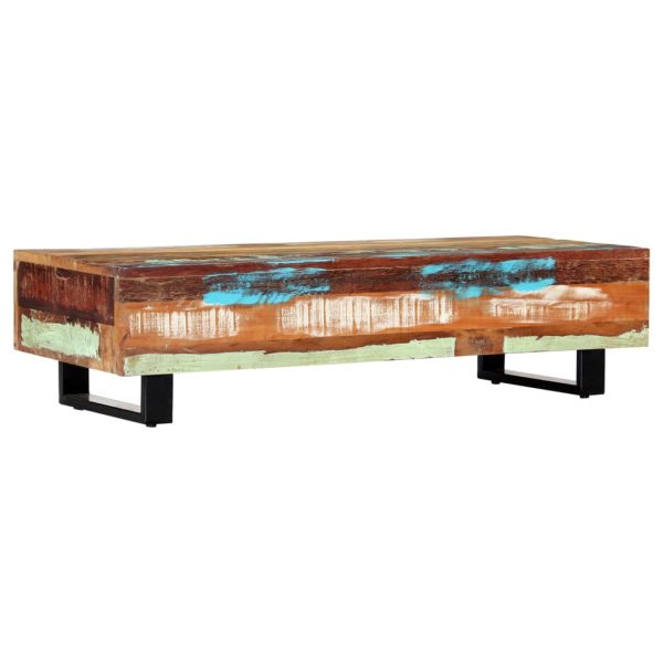 Stolić za kavu od obnovljenog drva i čelika 120 x 50 x 30 cm - Slika 3