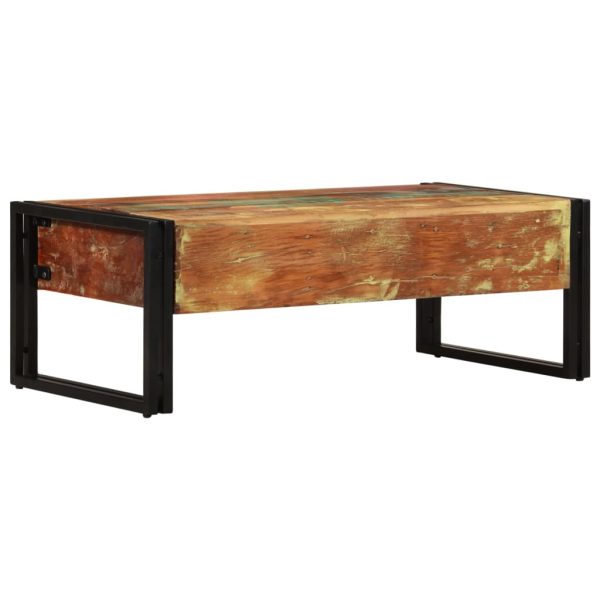 Stolić za kavu s 3 ladice od masivnog recikliranog drva 100 x 50 x 35 cm - Slika 4