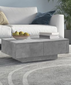 Stolić za kavu siva boja betona 90 x 60 x 31 cm od iverice