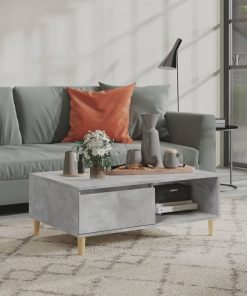 Stolić za kavu siva boja betona 90 x 60 x 35 cm od iverice