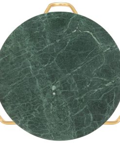 Stolić za kavu zeleni 65x65x42 cm pravi kamen mramorne teksture
