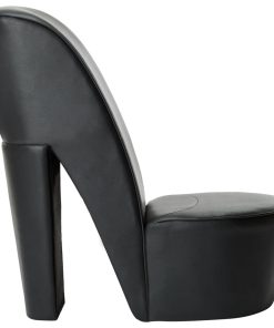 Stolica u obliku visoke pete od umjetne kože crna