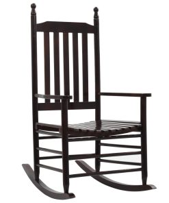 Stolica za ljuljanje sa zakrivljenim sjedalom smeđa drvo topole