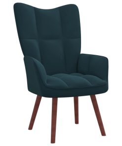Stolica za opuštanje plava baršunasta