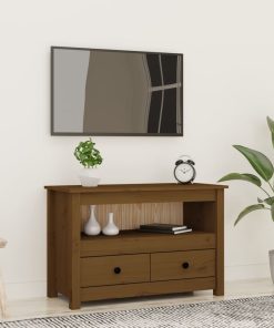 TV ormarić boja meda 79 x 35 x 52 cm od masivne borovine