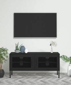 TV ormarić crni 105 x 35 x 50 cm čelični