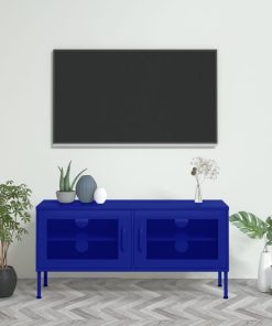 TV ormarić modri 105 x 35 x 50 cm čelični