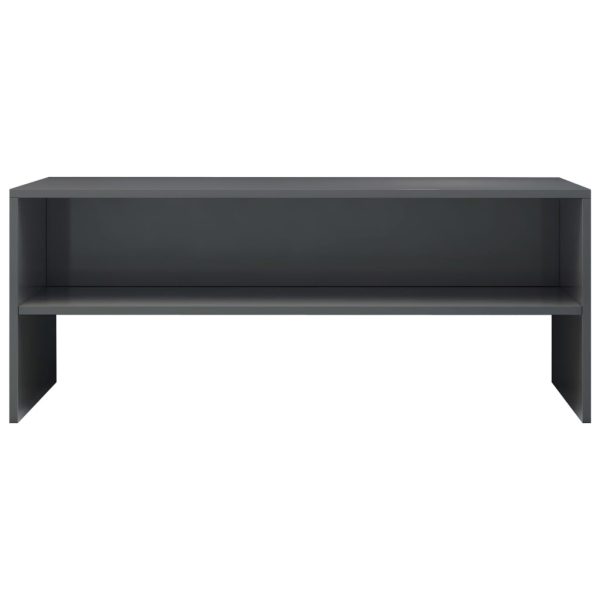 TV ormarić od iverice visoki sjaj sivi 100 x 40 x 40 cm - Slika 4