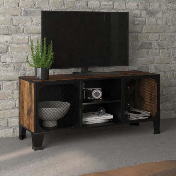 TV ormarić rustični smeđi 105 x 36 x 47 cm od metala i MDF-a