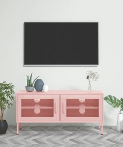 TV ormarić ružičasti 105 x 35 x 50 cm čelični