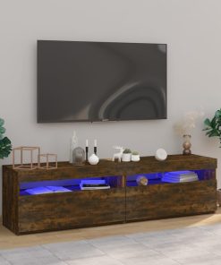 TV ormarić s LED svjetlima 2 kom boja hrasta 75 x 35 x 40 cm