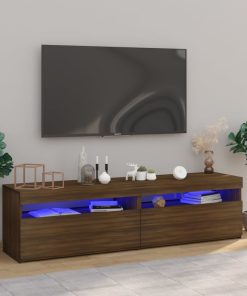 TV ormarić s LED svjetlima 2 kom boja smeđeg hrasta 75x35x40 cm