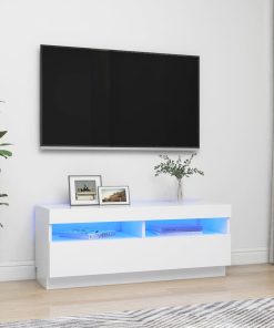 TV ormarić s LED svjetlima bijeli 100 x 35 x 40 cm