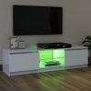 TV ormarić s LED svjetlima bijeli 120 x 30 x 35