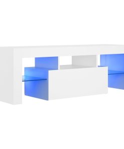 TV ormarić s LED svjetlima bijeli 120 x 35 x 40 cm