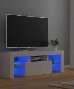 TV ormarić s LED svjetlima bijeli 120 x 35 x 40 cm