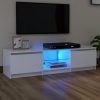 TV ormarić s LED svjetlima bijeli 140 x 40 x 35