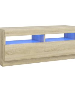 TV ormarić s LED svjetlima boja hrasta sonome 100 x 35 x 40 cm