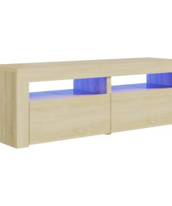 TV ormarić s LED svjetlima boja hrasta sonome 120 x 35 x 40 cm