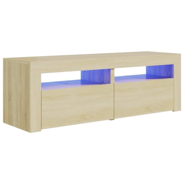 TV ormarić s LED svjetlima boja hrasta sonome 120 x 35 x 40 cm