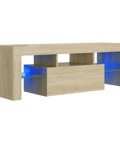 TV ormarić s LED svjetlima boja hrasta sonome 120 x 35 x 40 cm