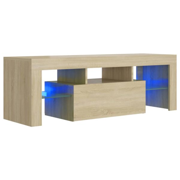 TV ormarić s LED svjetlima boja hrasta sonome 120 x 35 x 40 cm