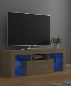 TV ormarić s LED svjetlima boja hrasta sonome 120 x 35 x 40 cm