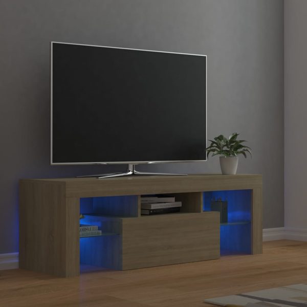 TV ormarić s LED svjetlima boja hrasta sonome 120 x 35 x 40 cm