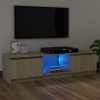 TV ormarić s LED svjetlima boja hrasta sonome 120x30x35