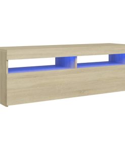 TV ormarić s LED svjetlima boja hrasta sonome 120x35x40 cm