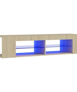 TV ormarić s LED svjetlima boja hrasta sonome 135 x 39 x 30 cm