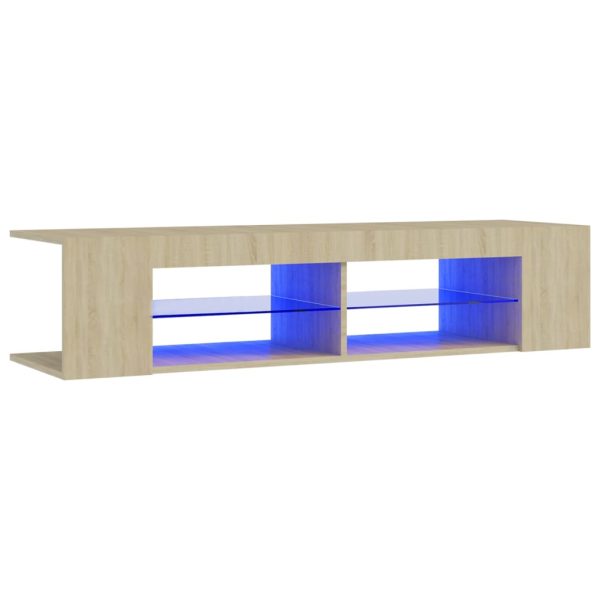 TV ormarić s LED svjetlima boja hrasta sonome 135 x 39 x 30 cm