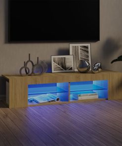 TV ormarić s LED svjetlima boja hrasta sonome 135 x 39 x 30 cm