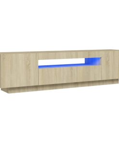 TV ormarić s LED svjetlima boja hrasta sonome 160 x 35 x 40 cm