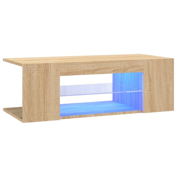 TV ormarić s LED svjetlima boja hrasta sonome 90 x 39 x 30 cm