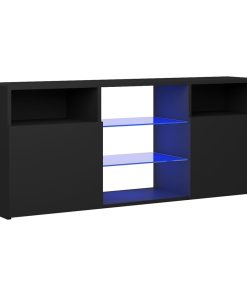 TV ormarić s LED svjetlima crni 120 x 30 x 50 cm