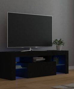 TV ormarić s LED svjetlima crni 120 x 35 x 40 cm