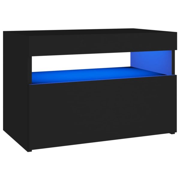 TV ormarić s LED svjetlima crni 60x35x40 cm