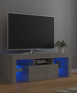 TV ormarić s LED svjetlima siva boja betona 120 x 35 x 40 cm