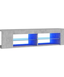 TV ormarić s LED svjetlima siva boja betona 135 x 39 x 30 cm