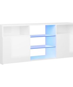 TV ormarić s LED svjetlima visoki sjaj bijeli 120 x 30 x 50 cm