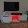 TV ormarić s LED svjetlima visoki sjaj bijeli 120x30x35