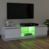 TV ormarić s LED svjetlima visoki sjaj bijeli 120x30x35