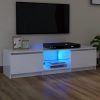 TV ormarić s LED svjetlima visoki sjaj bijeli 140x40x35