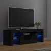 TV ormarić s LED svjetlima visoki sjaj crni 120 x 35 x 40 cm