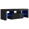 TV ormarić s LED svjetlima visoki sjaj crni 120 x 35 x 40 cm