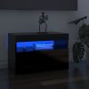 TV ormarić s LED svjetlima visoki sjaj crni 60 x 35 x 40 cm